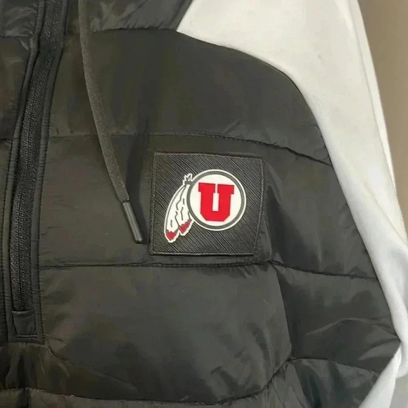 Men's Under Armour Utah Utes Hybrid Half-Zip Jacket - Black/White​​ - Picture 7 of 16